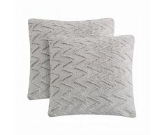 PHNAM Set von 2 Überwurf, Webpelz Kissen Cover 45,7 x 45,7 cm Deko Kissen Fällen Cover für Home Decor Couch Sofa 18 * 18inches Grau