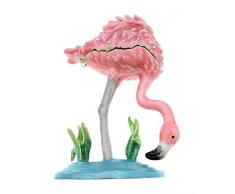 Kubla Crafts Schmuckkästchen Flamingo, emailliert, 8,4 cm hoch, Rosa