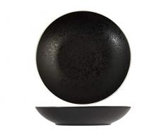 H&H 749612 Mineral Teller Pasta, Stoneware, Schwarz, 26 cm