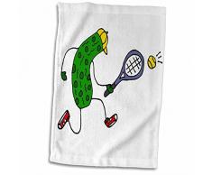 3D Rose TWL_244607 2,5 cm lustige Pickle Playing Tennis Sport Cartoon Handtuch 38,1 x 55,9 cm