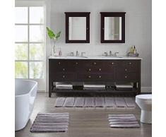 Madison Park Duschmatte, getuftet, Perlen, waschbar, schimmelresistent, 61 x 152,4 cm, Grau