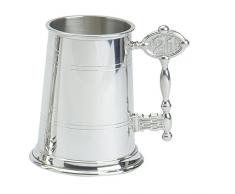 Edwin Blyde & Co 1 Pint Bierkrug mit massivem Metall Boden – Zwei gefüttert Körper mit 21 Schlüssel Griff, Zinn