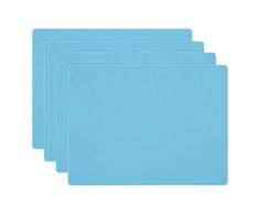 TrendBox 4 Stück Medium (39,9 x 30 cm) Größe Silikon wasserdichte Kunststoff Tischmatte Tischmatte Tischmatte Tischmatte Hitzeisolierung rutschfest waschbar langlebig für Küche Esszimmer blau