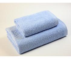 Das Dragon Blanco Pack Waschbecken mit Badetuch, 100% Baumwolle, Babyblau, 50 x 100; 100 x 150 cm