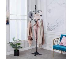 FURVOKIA Rustikaler Kleiderständer mit 12 Haken, Metallgarderobe, Garderobenständer, Garderobe, Hut, Tasche, Organisation, Aufbewahrungsregale