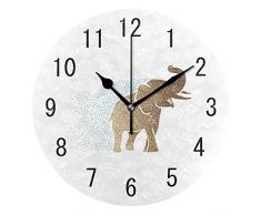 Alaza Wanduhr, indischer Elefant, abstrakt, rund, Acryl, nicht tickend, geräuschlose Uhr, Kunst für Wohnzimmer, Küche, Schlafzimmer