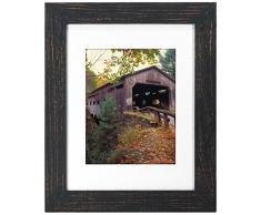 Malden International Designs Rustikal Fashion Manhattan rauem Holz weiß Matte Rahmen 8 x 10/11 x 14, schwarz
