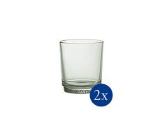 Villeroy & Boch 11-3697-8146 Its My Match Wasserglas Mineral 2tlg, extravagantes Trink-Glas Set aus Kristallglas in frischem Grün, spülmaschinenfest, 380 ml