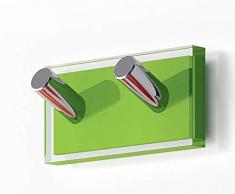 Gedy Rainbow Kleiderbügel aus thermoplastischem Harz, transparent, doppelt, Grün