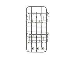 Deco 79 45848 Korb Wandregal, Grau