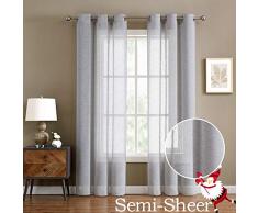 Leinenvorhänge, halbschäbig Antik 84 L/ 2Panels grau