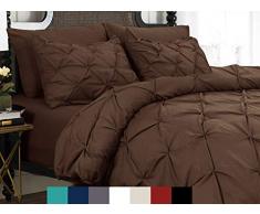 Eleganter Komfort, 3-teiliges Bettbezug-Set mit Knopfleiste, knitterarme Mikrofaser Twin/Twin XL Terrazzo Braun