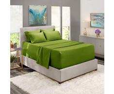 Nestl Bedding 6-teilige extra Tiefe Taschenlaken - Super Tiefe Bettlaken passend für 18 bis 24 Zoll Matratze - Hotel Ultra Deep Bettlaken Modern California King Calla Green