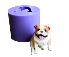 Runloo Silikonform 3D Dog Puppy Schokolade Kuchen Form Bulldog Kuchen, Fondant Seife Form