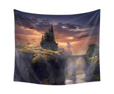 QuanCheng Tropischen Pflanzen tapesty, Palme hinterlässt Landschaft Wand Gobelin Kopfteil Home Decor Wand aufhängen. 59 L*51 W Dunkelgrün