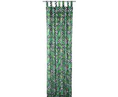 TOM TAILOR T-Black Jungle Schlaufenschal, Baumwolle, Schwarz/grün/weiß, 255 x 140 x 0.05 cm