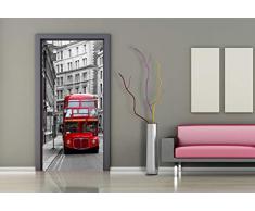 AG Design FTV 1512 London Bus, Papier Fototapete - 90x202 cm - 1 Teil, Papier, multicolor, 0,1 x 90 x 202 cm