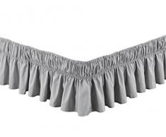 Wrap Around 38,1 cm Zoll Fall Rüschen Elastic massiv Bett Rock 1500 Serie Gold Crown Collection Hohe Fadenzahl Mikrofaser Staub Rüsche, weich und knitterfreies. Twin, Full, Queen, King und Cal King, Polyester-Mischgewebe, Lilac, Queen / King