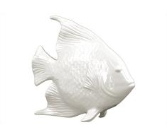 Urban Trends Porzellanfigur Engelfisch glänzend weiß
