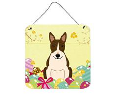 Carolines Treasures Ostereier Bull Terrier Dark Brindle Metalldruck 6x6 Mehrfarbig