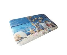FengShuiGe Ocean Beach Seestern Conch rutschfeste Wasseraufnahme Indoor Outdoor Tür Küche Bad Matte Fußmatte 23.6 * 15.7inch