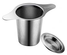 Yoassi Extra Fine 18/8 Edelstahl Tee-Ei Mesh Sieb mit großer Kapazität & Perfekte Größe Doppelgriffe zum Aufhängen an Teekannen, Tassen, Tassen, um lose Blätter Tee und Kaffee zu steilen