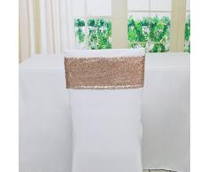 TRLYC Spandex Stuhl Pailletten Schärpen für Hochzeit Party Bankett Custom Größe und Farbe Qty: 30 Rose Gold