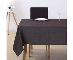 Deconovo Tischdecke aus recycelter Baumwolle für Esszimmer, Polyester-Mischgewebe, braun, 60W x 60L Inch