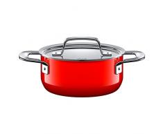 Silit Zeno Red Kochtopf 16cm, Metalldeckel, Bratentopf 1,3l, Silargan Funktionskeramik, Topf Induktion, rot