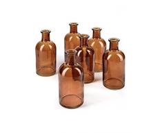 Gelb Medizin Flasche Bud Vasen, Set von 6