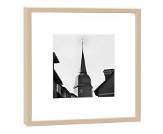 COGNOSCO RH-27-B100 Fotografie im Holzrahmen: Jakobskirche Fotodruck-Format 27 x 27 cm-Rahmenfarbe beige-Hochwertiges Wandbild, Geschenkidee oder Souvenir aus Weimar, Holz, Schwarz-Weiß, Rahmen