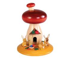 Alexander Taron 26325 Richard Glaesser Räucherstäbchen, Pilz mit Hasen, 12,7 x 10,2 cm, Braun