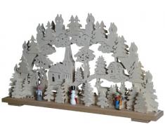 SchwibboLa 3-139 Erzgebirgischer Doppelt Beleuchteter Schwibbogen mit Zertifizierung 3-139, 70 x 42 cm