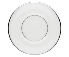 Degrenne 203376 Galon Platine Set 6 Untertassen Tassen Frühstück, Limoges-Porzellan, weiß, 20 x 19 x 11 cm