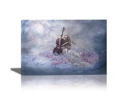 Eurographics Kunstdruck auf Leinwand, Motiv Musik der Seele, 61 x 91 cm, elfenbeinfarben, Orange, Saphir, Cremefarben