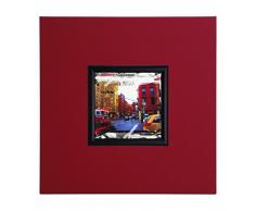 Mini Kunstdruck auf Papier (Poster) Feuerwehrauto New York, mit Rahmen aus Holz und rotem Eco-Leder, 40x40x1.5 cm, ErgoPaul, IGP4330-E1-80CR10-40x40x1.5