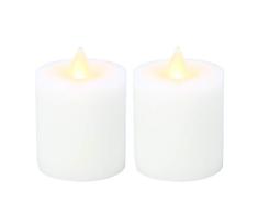 Pavilion Gift Company Kerzen-Set aus echtem Wachs, flammenlos, Cremefarben, 2 Stück