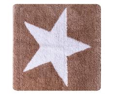 RIDDER 712809S-350 Star Badteppich, Teppich, Vorleger, Polyester, Beige-weiß, ca. 55x50 cm