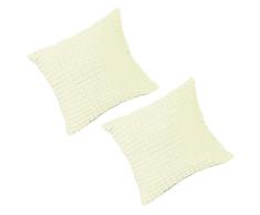 PICCOCASA Flauschiger Überwurf-Kissenbezug aus weichem Kunstfell, Plüsch, luxuriös dekorativ für Sofa, Couch Bett, Auto, hellgelb, 2 Packs/20 x 20