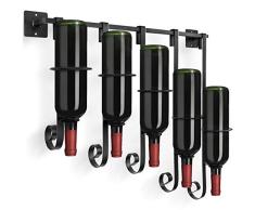 Sorbus® Weinregal für 5 Flaschen, zur Wandmontage, Burgunderrot, Chateau-Stil, für 5 Flaschen Ihres Lieblingsweins, Elegante Aufbewahrung für Küche, Esszimmer, Bar oder Weinkeller