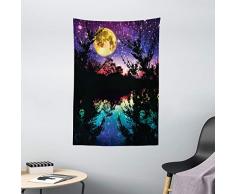 ambesonne Home Collection, Sommer Landschaften Wasserfall Blooming Blumen lila Sunshine natur Paradise Polyester-Bild,-Badezimmer Dusche Vorhang, 213,4 cm Extra Lang, Rot gelb Grün