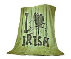 Herbed Fleecedecke und Mikrofaser-weiche Bettüberwurf, für Sofa, Couch dekorativ für alle Jahreszeiten, warme Wohnzimmer/Schlafzimmer, leichte Decken 59×79inch I Love Irishhrd6733