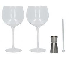 Creative Tops Earlstree & Co Ginglas-Geschenkset (2er-Set Ballongläsern mit Rührer und Messbecher)