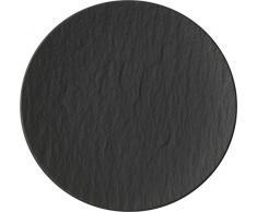 Villeroy & Boch Manufacture Rock Brotteller, 16 cm, Premium Porzellan, Schwarz