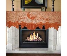 DoubleWood 50,8 x 152,4 cm Thanksgiving Deko-Schal Kamintuch Kürbis Spitze Tischläufer Felltuch Schal Abdeckung für Thanksgiving Tischdeko Fireplace Scarf Mantle Cover