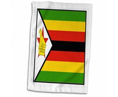 3D Rose Foto von Zimbabwe Flagge Knopf Handtuch Sporthandtuch 15x22