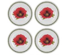 Portmeirion 616042 Botanic Garden Salatteller, Melamin, 20,3 cm, Weiß, 4 Stück