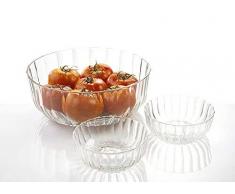 Cristar Mazedonien/Bahia Set Salatschüssel, Glas, Weiß, 48 x 31 x 25 cm, 5 Stück