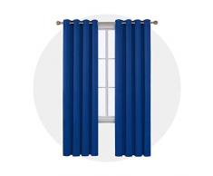 Deconovo Thermo-Isolierter Fenstervorhang mit Ösen, Verdunkelungsvorhang für Kinderzimmer, 132 x 213,4 cm, Königsblau