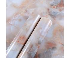 MULLSAN Papiertapete mit Marmoroptik, 61 x 34,4 cm, für Arbeitsplatten, Schrank, Möbel, Renoviertes Dickes PVC